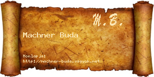 Machner Buda névjegykártya
